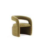 Manhattan Comfort Corvette 28.7" Mid-Century Modern Velvet Upholstered Dining Chair - Olive Green-Stunning Unique Wrap Around Base with Open Back Design