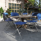 Flash Furniture HERCULES Series Premium Blue Plastic Folding Chair - 10 Pack-Non-Marring Floor Caps