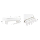 Manhattan Comfort Ella 47.2" Modern Coffee Table - White-Smooth Rounded Edges Add a Modern Charm and Enhance Safety