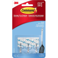 Command Small Clear Wire Hooks with Clear Strips-Damage-free hanging