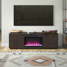 Hudson&Canal Mansfield TV Stand with 26" Crystal Fireplace for TV's up to 78" - Alder Brown-Constructed of sturdy MDF materials in an alder brown wood-look finish