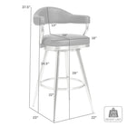 Armen Living Justin 26" Counter Height Swivel Bar Stool in Vintage Black Faux Leather with Black Metal Legs-7
