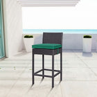 Modway Convene Outdoor Patio Fabric Bar Stool - Espresso Green-Powder coated aluminum frame