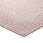 Modway Kaja Abstract Plaid Area Rug - 5 ft W x 8 ft L - Ivory Cameo Rose/Light Blue-Gripping Jute Fabric Underside