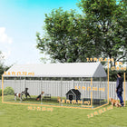 PawHut Outdoor Dog Kennel with Roof - 19.7' x 7.5' x 7.9' - Secure Latch-Galvanized steel and stable latch for safety
