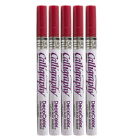 Marvy Uchida Fine-Point Calligraphy Opaque Paint Marker - Red - 5 Pack-Opaque paint marker features a fine calligraphy tip for creating detailed designs