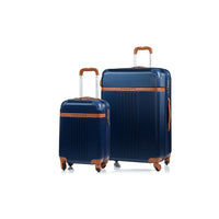 Champs Vintage 2-Piece Hardside Luggage Set - 4-Wheeled & Expandable - Blue-2-Piece Set, 29"/21"