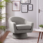 Modway Astral Boucle Fabric Swivel Chair - Taupe-360º Swivel Base