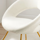 Modway Nouvelle Performance Velvet Dining Chair - Gold/White - 2 Pack-Non-Marking Foot Pins