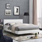 Modway Anya Full Bed - White-Slatted Poplar Wood Support System