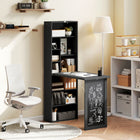 HOMCOM 38.6" Fold-out Convertible Computer Desk - Black-Made of MDF and solid metal hardware for stability and easy cleaning