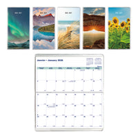 Blueline 2026 2-Year Monthly Pocket Planner - 6-1/2" x 3-1/2" - Assorted Designs - Bilingual-24-Month: January 2026 to December 2027
