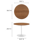 Modway Pursuit 40" Dining Table - Walnut White-MDF Tabletop