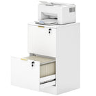 HOMCOM 2-Drawer Fluted Vertical Letter/A4 Filing Cabinet with Lock - White-Two file drawers fit A4 or letter-size folders
