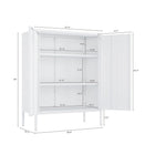 Manhattan Comfort Naomi Modern Accent and Storage Cabinets - White - Set of 2-Includes Adjustable Shelves