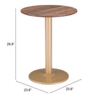 Zuo Alto Bistro Table - Brown/Gold-6