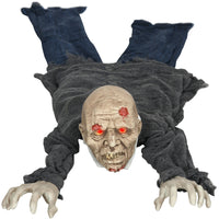 HOMCOM 62" Sound Activated Crawling Zombie Halloween Decoration -Arm is bendable how you want it 