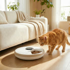 PawHut Automatic 6 Meal Cat Feeder with Timer - Light Brown-This automatic cat feeder plays music at feeding time to attract your companion 
