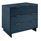Manhattan Comfort Granville Modern Tall Narrow and Standard Dresser Set - Midnight Blue-17.72" L x 37.8" W x 48.98" H
