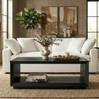 Hudson&Canal Evie 48"W Rectangular Coffee Table - Black Grain-Features easy assembly