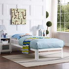 Modway Corinne Twin Bed Frame - White-Sturdy Powder Coated Steel Frame