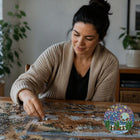 Oscardo Leah Dorion Guidance Moon Indigenous Art Puzzle - 1000 Pieces-Matte Laminated Cardboard - Durable, glare reducing finish for a smooth and satisfying puzzle experience