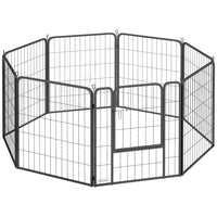PawHut 8-Panel Heavy Duty Portable & Foldable Dog Playpen - 31.5" H-Eight panels are configured into various shapes for versatile setups