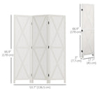 HOMCOM 3 Panel Freestanding Room Divider for Bedroom Office - White-9 metal hinges provide stability and ensure smooth extending and retracting
