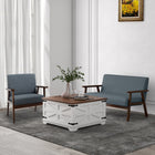 HOMCOM Modern Accent Chair with Cushioned Seat - Wood Legs for Bedroom - Dark Grey-Seat Size: 22" W x 18.9" D x 16.1" H (56 x 48 x 41 cm)
