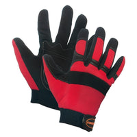 Forcefield Spandex Padded Palm Mechanic's Gloves - X-Large - Red/Black - 2 Pack-General purpose, polyester, PU
