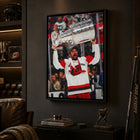Frameworth Seth Jarvis 20" H x 29" W Framed Canvas Carolina Hurricanes 2026 Stanley Cup Champions Framed Canvas - Officially Licensed NHL/NHLPA-Finished size 22.5" x 31.5": Vertical framed display sized for living rooms, offices, fan caves, and sports rooms