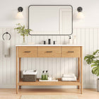 Modway Zaire 48" Single Sink Compatible Bathroom Vanity Cabinet - Natural-Metal Handle Pulls