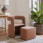 Zuo Atria Accent Chair - Ottoman Tawny Brown-Chair Weight Capacity: Supports up to 250 lb