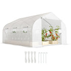 Outsunny Portable Walk-In Tunnel Greenhouse - 14.5' x 10' x 6.6' - Galvanized steel tube frame offers greenhouse large stability and support  