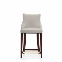 Manhattan Comfort Shubert 22.64" Modern Leatherette Upholstered Counter Stool - Light Grey-Modern Counter Stool with Backseat Perfect for Counter and Kitchen Use