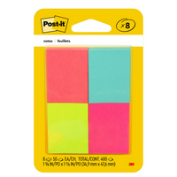 Post-it Notes - 1-3/8" x 1-7/8" - Poptimistic Collection - 400 sheets - 8 Pack-Post-it Notes stick securely and remove cleanly