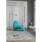 Manhattan Comfort MoMa 32.3" Modern Wool Blend Upholstered Accent Chair - Teal - 2 Pack-Distinctive Abstract Modern Tongue Designed Accent Lounge Chair