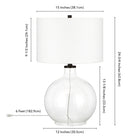 Hudson&Canal Laelia 24.75" Tall Table Lamp with Fabric Shade - Clear Glass/Blackened Bronze/White-Product Dimensions: 15" L x 15" W x 24" H