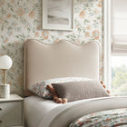 Modway Athena Stain-Resistant Performance Velvet Twin Size Headboard - Almond-Dense Foam Padding