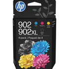 HP 902XL Black High Yield & 902 Cyan, Magenta and Yellow Original Ink Cartridges, 4 Pack (T0A39AN)-Colour: Black, cyan, magenta, yellow