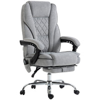 Vinsetto Massage Reclining Office Chair with Adjustable Height and Footrest - Grey-Six vibration massage points with three modes, three intensities, and a timer to relax your body