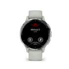 Garmin Venu 3S Watch - 41 mm - Silver Stainless Steel Bezel with Sage Gray Case and Silicone Band-Track all the ways you move with more than 30 preloaded GPS and indoor sports apps — including walking, running, cycling, pool swimming, activities for wheelchair users and more