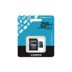 Kingston 256 GB microSDXC Canvas Go Plus Gen4 Card + Adapter-U3 & V30 speed performance
