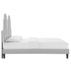 Modway Alexandria Tufted Performance Velvet Twin Platform Bed - Light Grey-Black Wood Legs With Non-Marking Caps