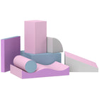 Soozier Soft Play Foam Climbing Blocks 7-Piece Set - Light Colours-Includes seven different climbing blocks, stimulating imagination and creativity 