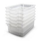 Gratnells Deep F2 Heavy Duty School Tray - Translucent - 12.3" x 16.8" x 5.9" - 6 Pack-Made 100% in UK, international award-winning trays are British Standards tested and passed for heavy educational use.
