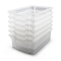 Gratnells Deep F2 Heavy Duty School Tray - Translucent - 12.3" x 16.8" x 5.9" - 6 Pack-Made 100% in UK, international award-winning trays are British Standards tested and passed for heavy educational use.