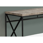 Monarch Specialties 7452 48" Computer Desk - Taupe Reclaimed Wood/Black Metal-Sturdy black metal base with an x-design brings some fashionable style and a functional workspace.