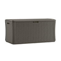 Suncast Extra Large Wicker Deck Box - 134 Gal. - Stoney-Multi wall panels are engineered for strength and durability.