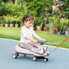 Qaba Kids Wiggle Swing Car, No Batteries w/Parent Traction Rope, Music - Pink-No batteries required for endless fun 